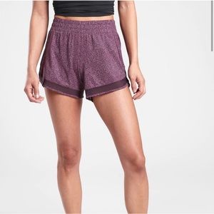 Athleta Printed Mesh Racer Run Short 4”